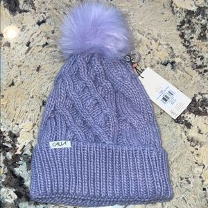 Calia light Purple Knit Beanie with lavender Pom Pom